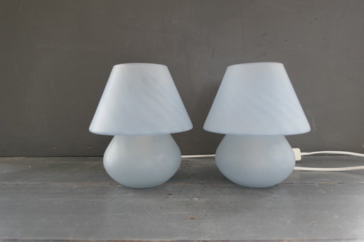 Vintage Vianne glass mushroom lamps