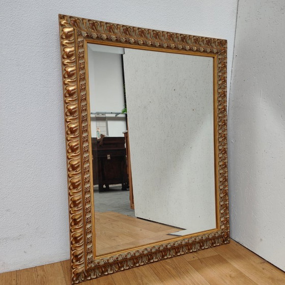 Image 1 of Vintage goudkleurige facet geslepen Regency spiegel schouwspiegel