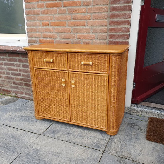 Image 1 of Mooi Vintage Bamboe dressoir uit de jaren 80