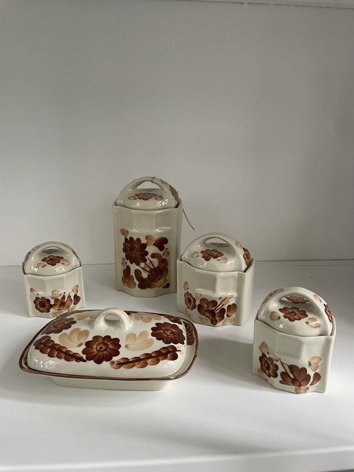 Seventies butter dish set, Polish ceramic