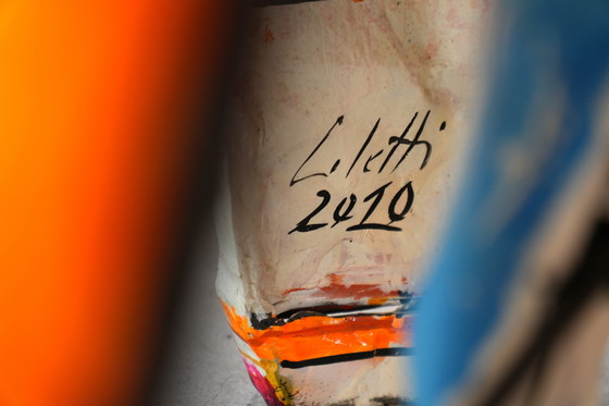 Image 1 of Paire de chaises modulaires sculpturales Guido Coletti (1995) - Collage peint à la main