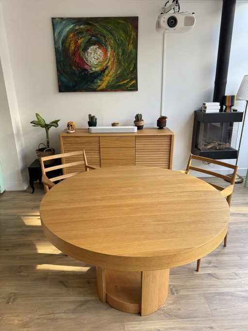 Tavolo da pranzo rotondo allungabile in rovere "Artis" di Kave Home — 120–170 x 80 cm – eettafels, Wood