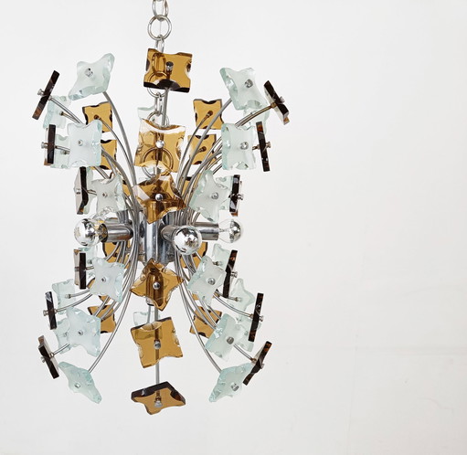 Lampadario in vetro di metà secolo