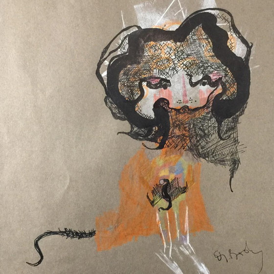 Anne Body, Parce Queue, Oil on Paper, 1970 – Paintings & Drawings (photo 8 of 10)