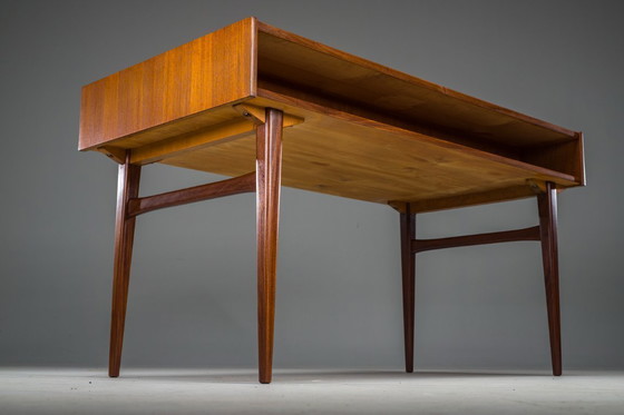 Image 1 of Mid Century Teakholz-Schreibtisch, zugeschrieben Bartels Works, 1960er Jahre