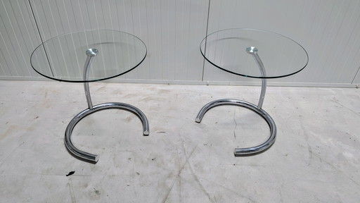 Set of glass side tables