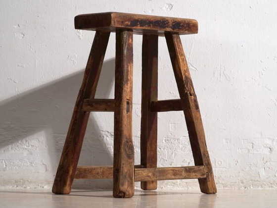 Antiker rechteckiger Hocker (ca. 1920) #3 – Rustic (photo 11 of 15)