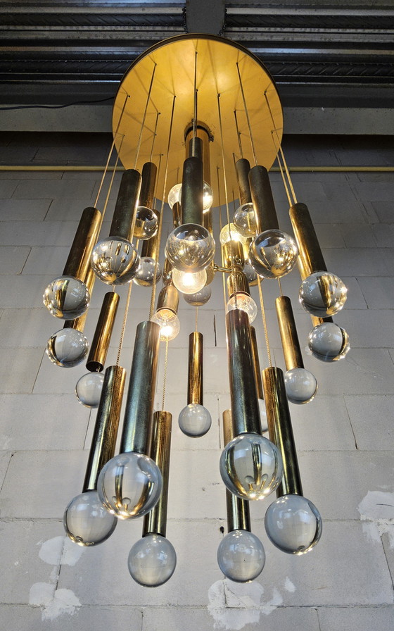 Image 1 of Vintage Itilian design chandelier gaetano sciolari (1970) Italian design murano chandelier