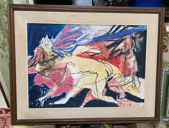 Antico dipinto espressionista scuola italiana – Dipinti e disegni, Tela (photo 2 of 5)