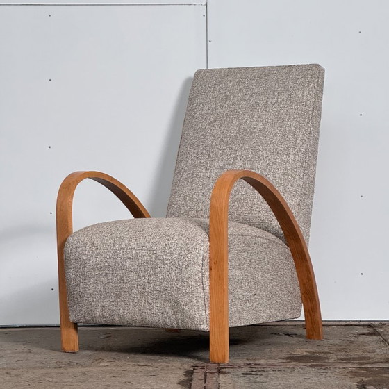 Image 1 of Poltrona Art Déco francese con schienale extra-alto, anni '30 — Completamente ristrutturata