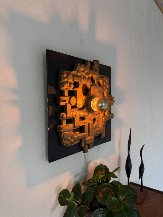Image 1 of Vintage Brutalistische wandlamp, Brakelman & Becker ‘70