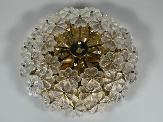 Image 1 of Lampada da soffitto Plafoniere anni '60-'70 Ernst Palme in ottone e vetro Germania