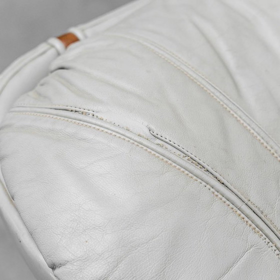 Image 1 of COPPIA DI POLTRONE VINTAGE IN PELLE GRIGIO E LEGNO ANNI ’50 MODERNARIATO