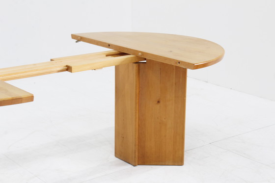Image 1 of Vintage Danish round extendable dining table solid wood table