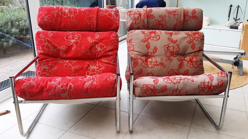 2 Mid-Century Fauteuils – Metal