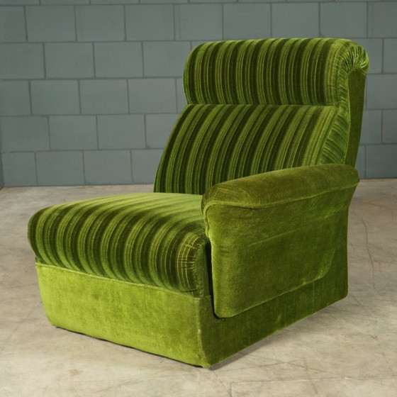 Vintage modular seating group - green velvet - 1960s – Modular sofas, Textile (photo 17 of 19)