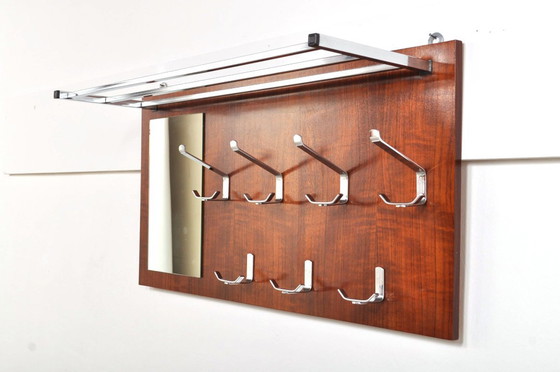 Image 1 of Vintage wall coat rack with mirror 60s