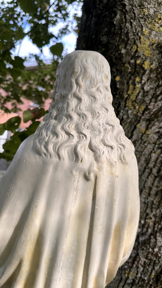 Große antike Herz-Jesu-Statue aus Gips – 105 cm – Bildhauerei, Other (photo 7 of 15)