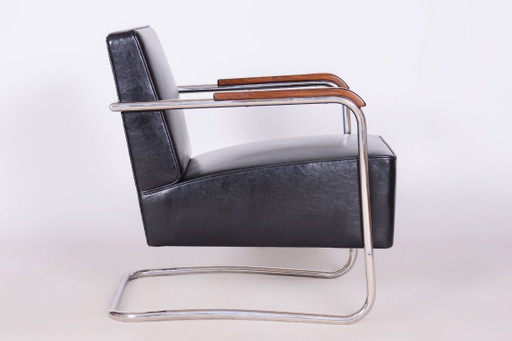 Paar gerestaureerde Bauhaus-fauteuils, van Mücke-Melder, Leer, Tsjechisch, jaren dertig – Leather, Wood (photo 2 of 14)
