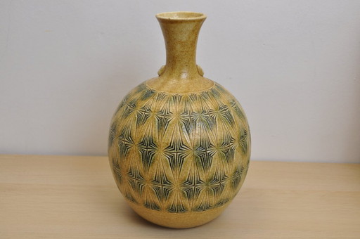 Vase - Kato Touzabrou Akazu-oven Kizeto - Japan