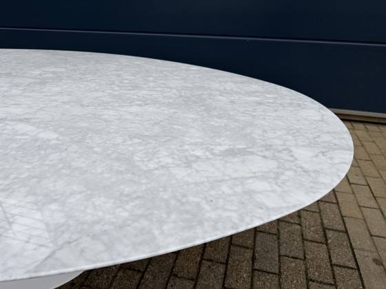 Image 1 of Original oval Knoll Tulip dining table (244cm) Carrara marble
