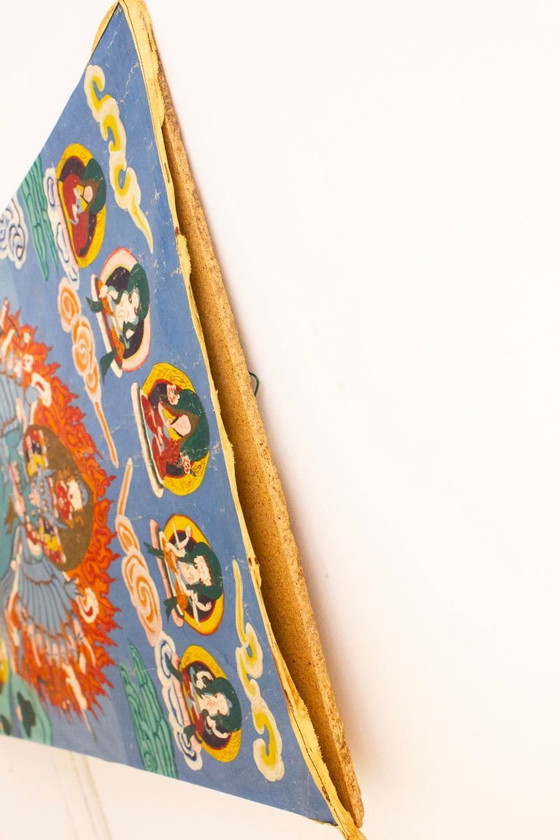 Image 1 of Antique Tibetan Buddhist Thangka/Vajrabhairava Cloth 1800-1900