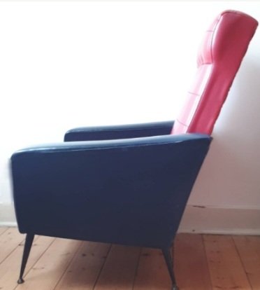 Vintage Rockabilly fauteuil – Metal, Skai (photo 2 of 6)