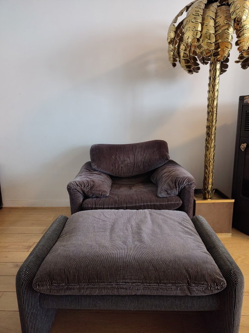 Poltrona Cassina Maralunga (2 pezzi) – fauteuils, Textile, Velvet (photo 2 of 5)