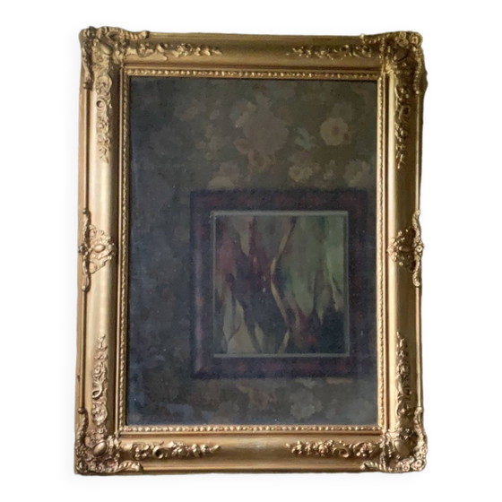 Antique gold patterned mirror – Wood (photo 11 of 11)