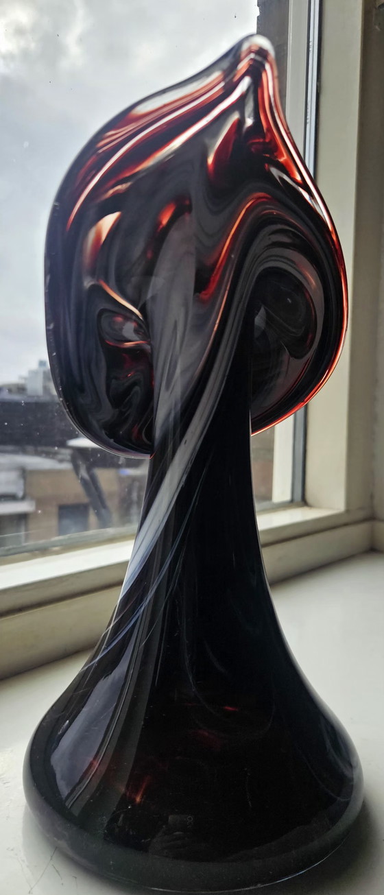 Image 1 of Harzkristall design art glass – organic flame sculpture – hand-blown