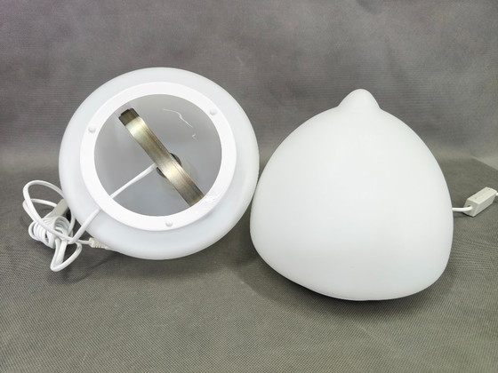 Image 1 of Pair of Czech Opaline Glass Sculptural Table Lamps, 1970s