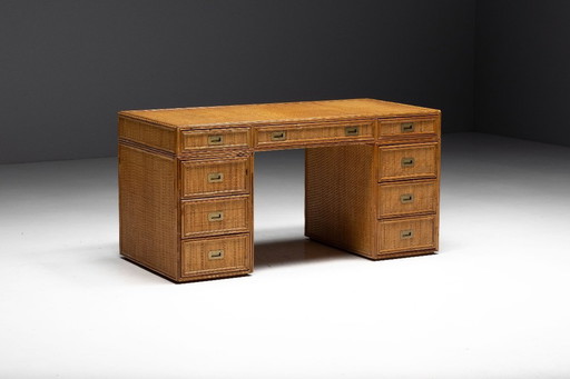 Bamboo Desk by Vivai Del Sud, Italy, 1970s