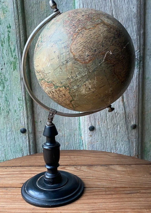 Ancien Globe Terrestre J. Lebègue & Cíe, Paris — Circa 1885 / 1890 (Édition espagnole)