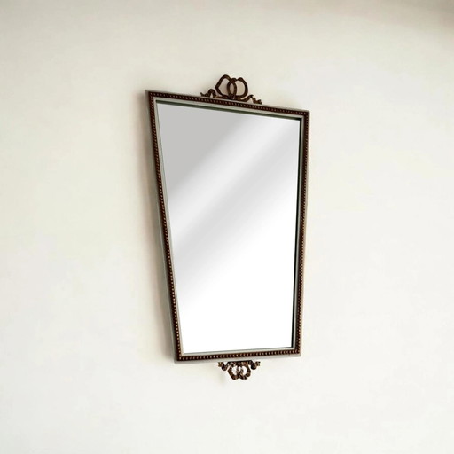 Vintage jaren 50 Mid-Century Spiegel. Shabby Chic Spiegel, Halspiegel, Make-up Spiegel, Slaapkamer Spiegel