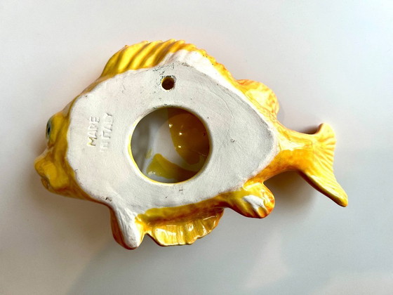 Image 1 of Italienische Fisch-Wandfigur aus Keramik. 20 cm. 1980er Jahre.
