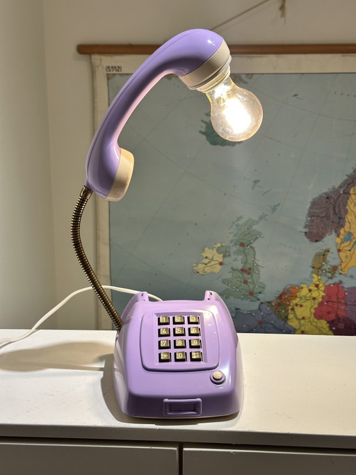 Vintage Telephone Lamp Lilac