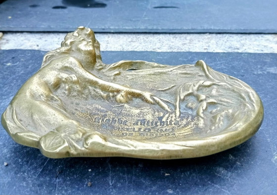 Art Nouveau Bronze Vide Poche, 19. Jahrhundert, Dekorative Objekte, Gold (Foto 3 von 5)
