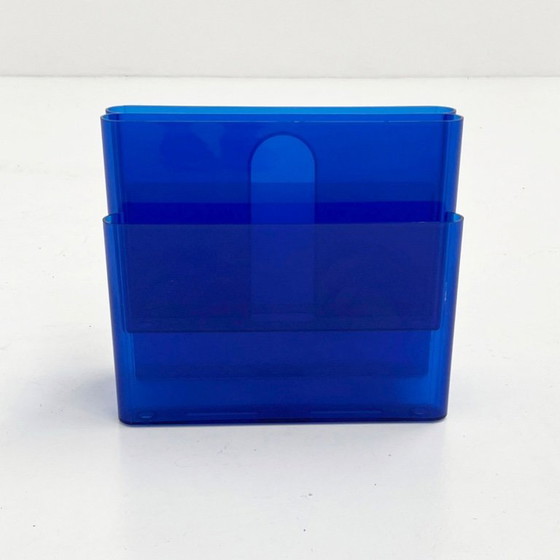Image 1 of Lucite Blue Magazine Rack by Giotto Stoppino for Kartell, 1970s