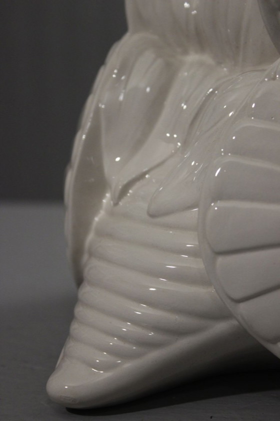 Image 1 of Large vintage ceramic vase with a dreamlike snail and butterfly design, Italy, 1970s