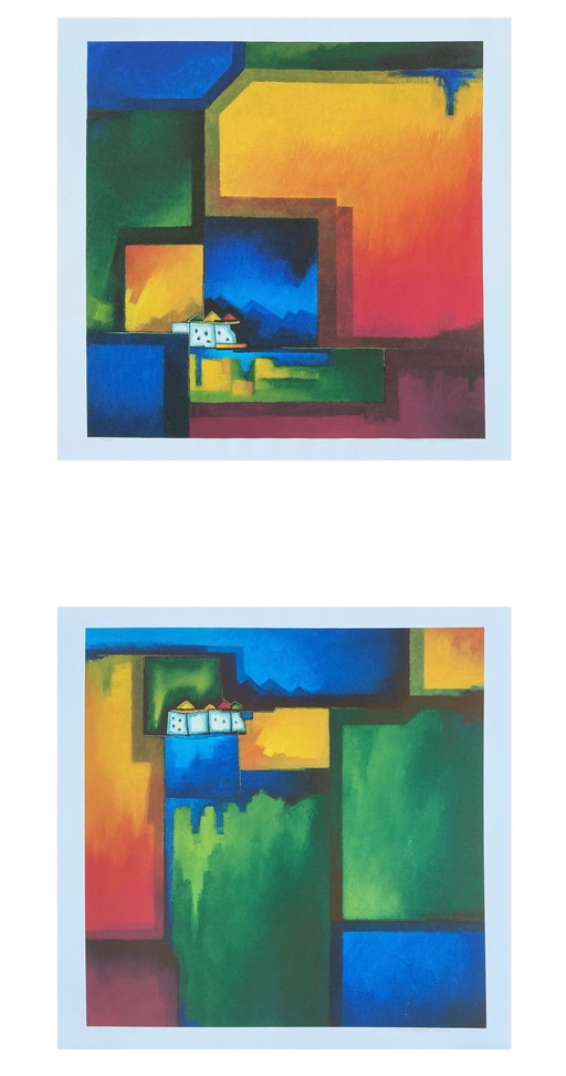 Maria Megens - 2 Loose-leaf Screen Prints – lithos zeefdrukken, Paper