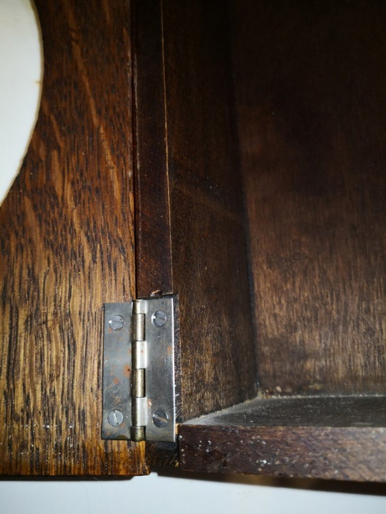 Image 1 of Rare Antique Vintage Retro Wooden and Porcelain Clock from Paris / 1970s