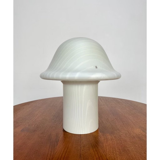 Lampe de table vintage en verre Zebra Mushroom par Peill & Putzler 70s