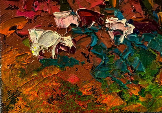 Original Oil Painting Fall Nature Landscape Autumn Evening In The Field – Paintings & Drawings, Canvas (photo 6 of 8)