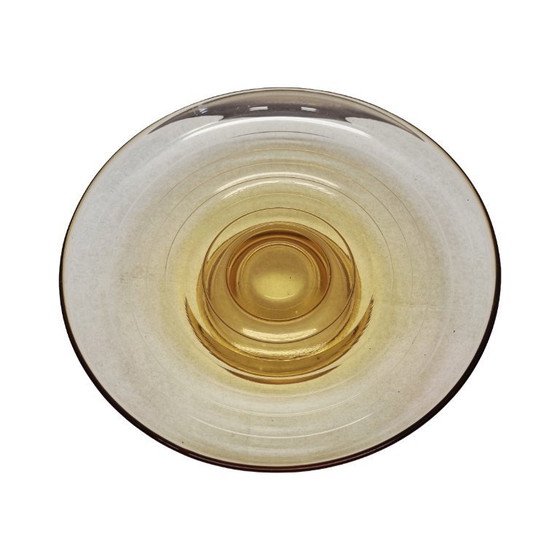 Image 1 of Ciotola gialla di metà secolo a piedi