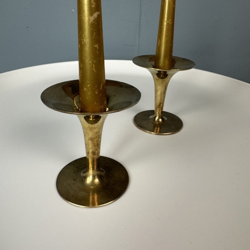 Vintage Danish Design Brass Candlesticks 2 St.