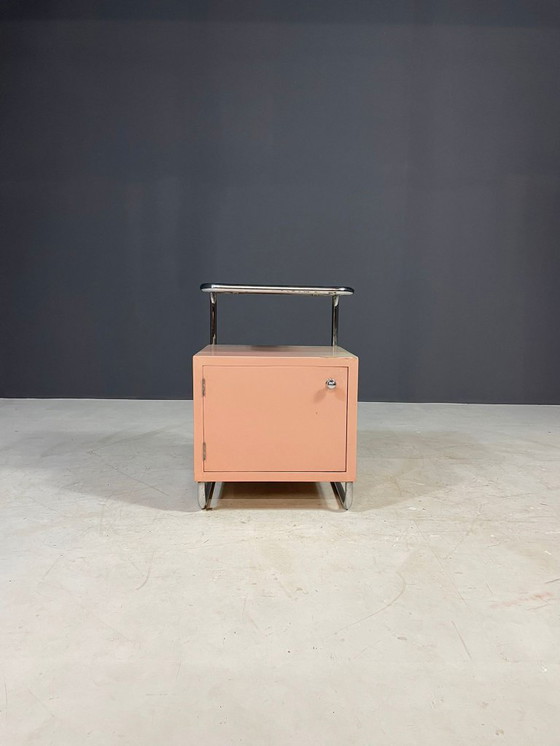 Image 1 of Kovona Bauhaus-stijl nachtkastje, 1950, Tsjecho-Slowakije