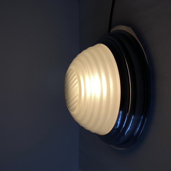 Image 1 of Wandleuchte Deckenleuchte Dickes Glas Verchromte Metallhalterung Esprit Holophane