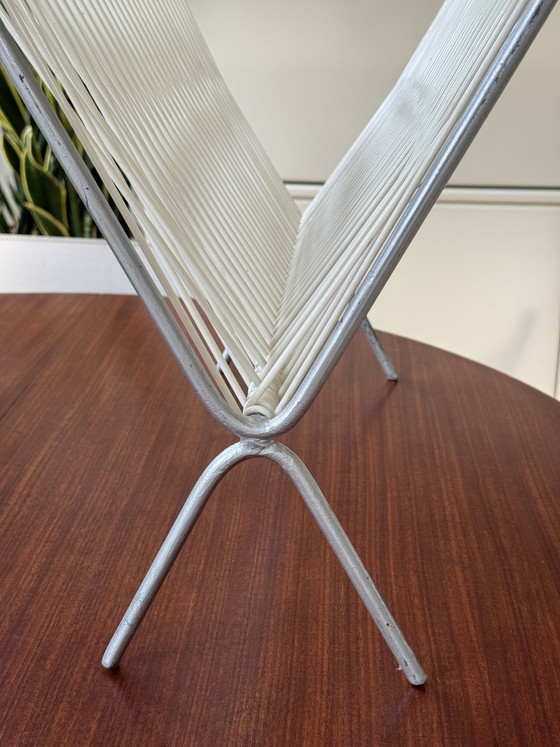 Portariviste Spaghetti Vintage Porta LP PVC Bianco Space Age – Metal, Plastic (photo 9 of 15)