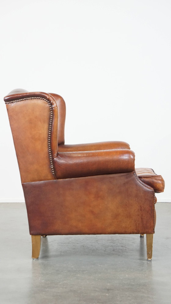 Image 1 of Vintage Schapenleren Oorfauteuil