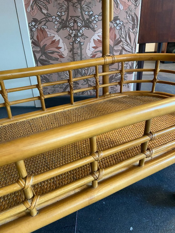 Image 1 of Chariot de service en rotin vintage